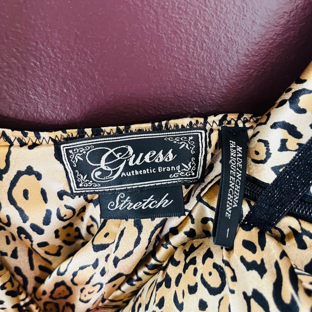 Vintage guess cheetah print and black mini dress